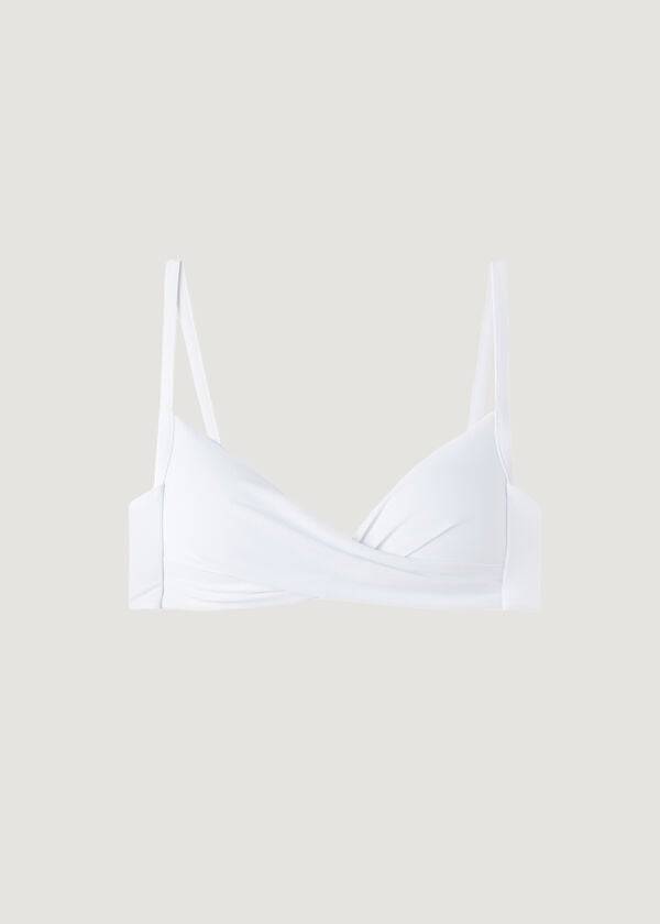 reggiseno bikini a triangolo imbottito incrociato morbido e graduato da donna calzedonia indonesia bianco
