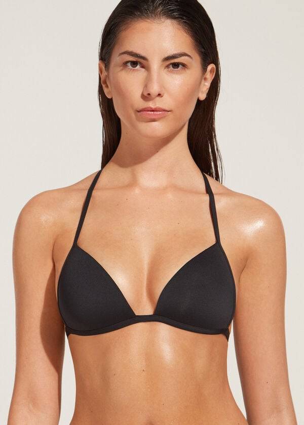 reggiseno bikini a triangolo imbottito morbido e graduato da donna calzedonia indonesia nero