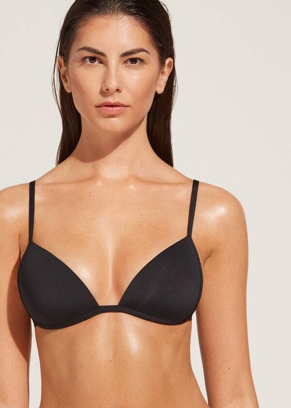 reggiseno bikini a triangolo imbottito morbido e graduato da donna calzedonia indonesia nero