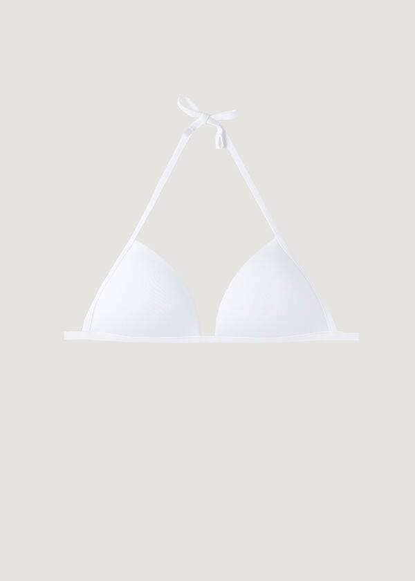 top bikini da donna indonesiano a triangolo imbottito morbido e graduato calzedonia bianco