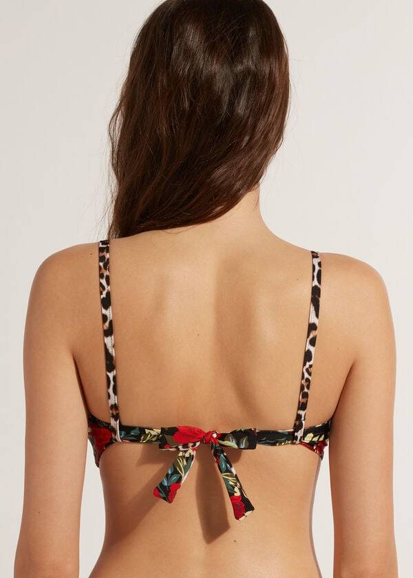 calzedonia triangolo imbottito morbido graduato nizza bikini top donna rosa nero