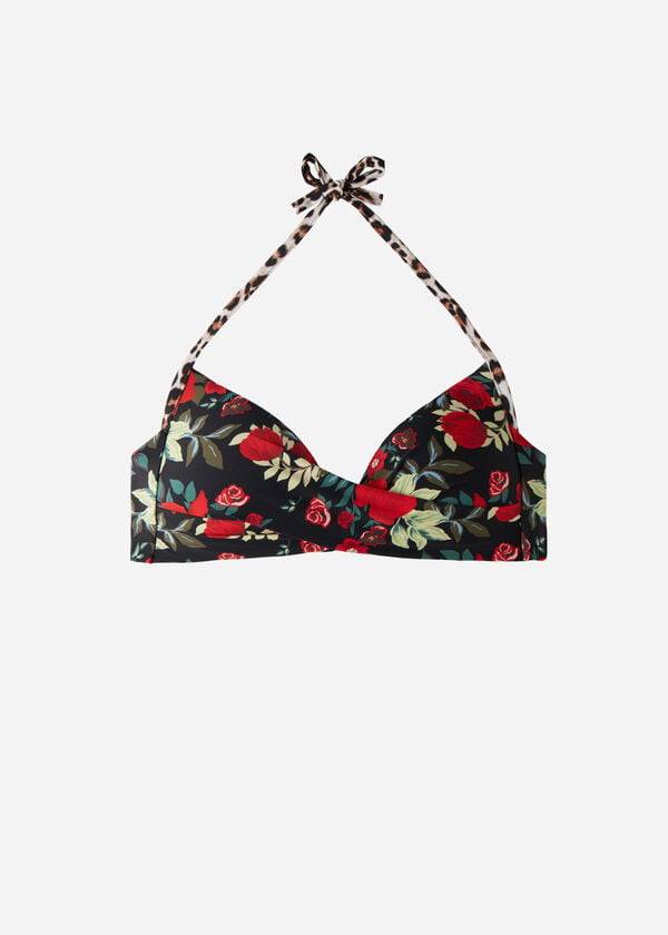 calzedonia triangolo imbottito morbido graduato nizza bikini top donna rosa nero