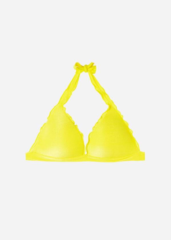 top bikini da donna a triangolo graduato giallo calzedonia formentera