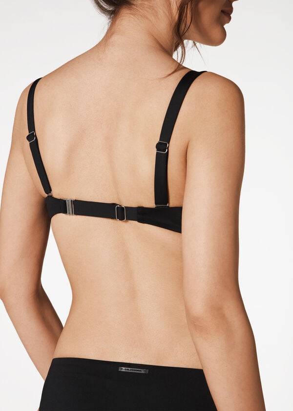 calzedonia indonesia c-cup balconcino coulisse donna bikini top nero