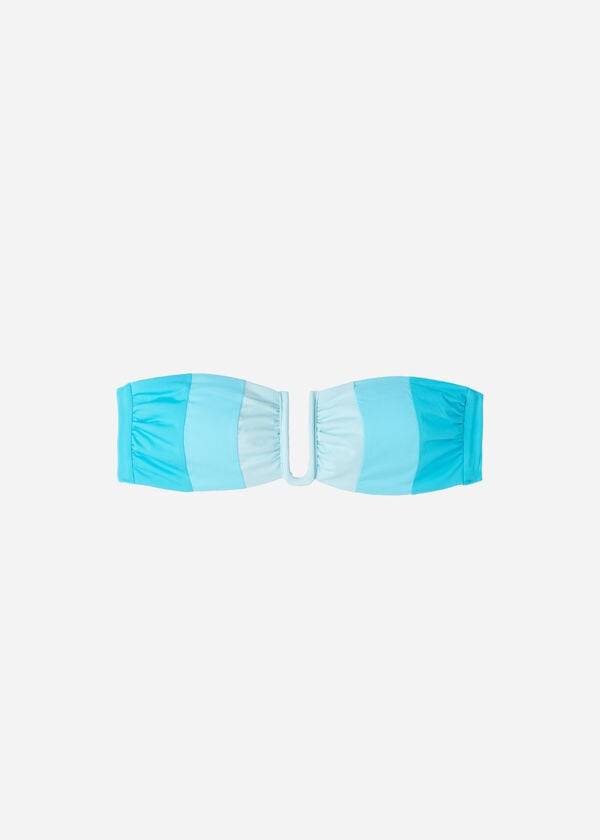 top bikini da donna calzedonia a fascia imbottita azzorre turchese