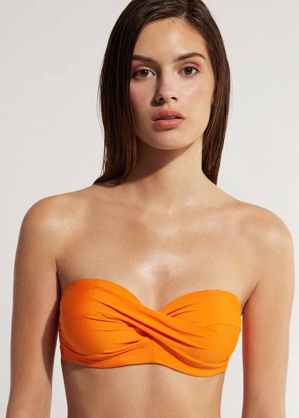 top bikini da donna indonesia con fascia imbottita calzedonia arancione