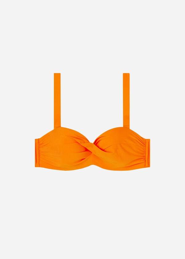 top bikini da donna indonesia con fascia imbottita calzedonia arancione