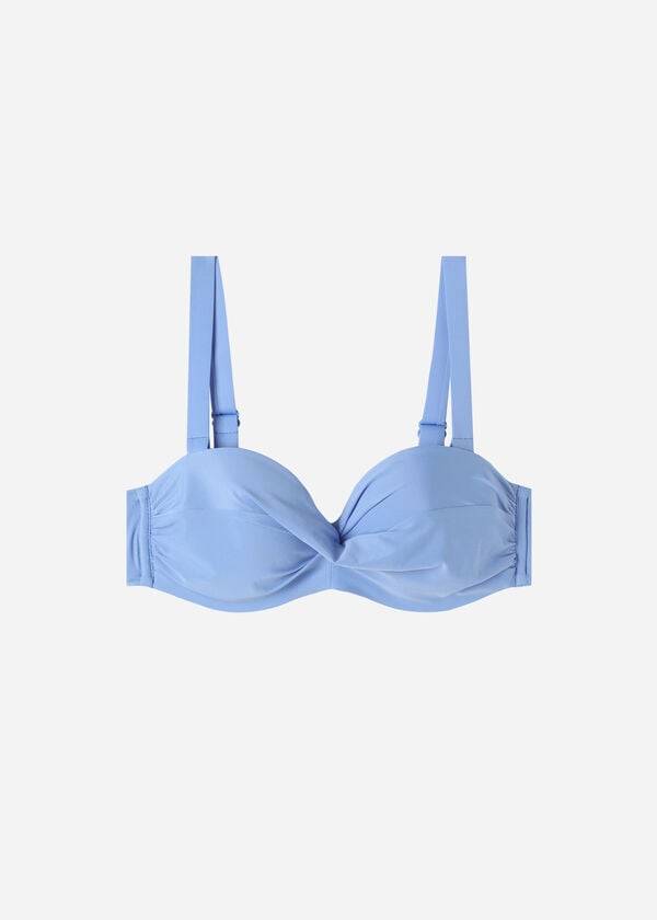 top bikini da donna calzedonia a fascia imbottita indonesia blu