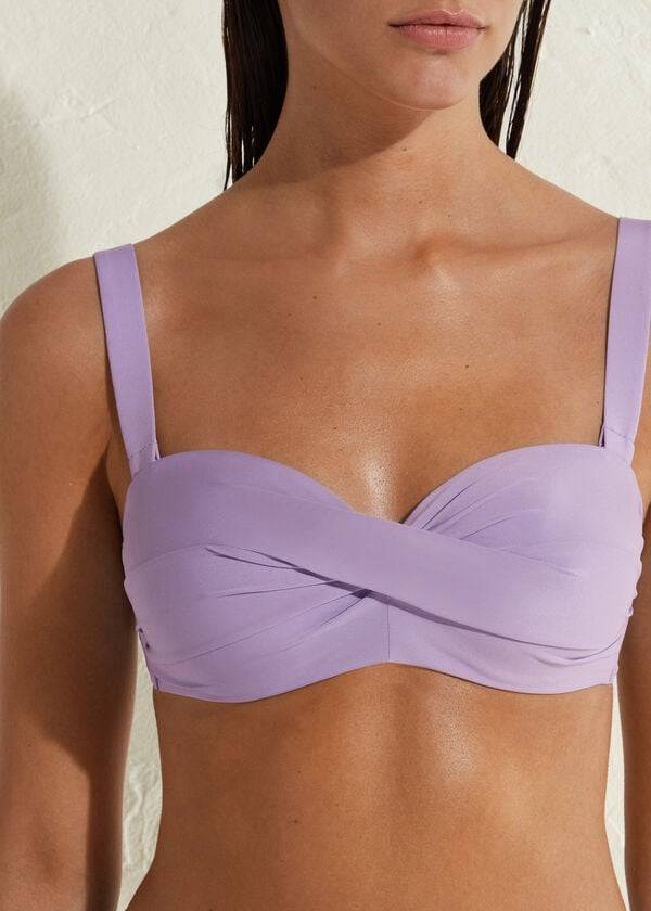top bikini da donna indonesia a fascia imbottita calzedonia viola