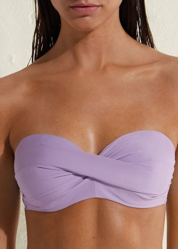 top bikini da donna indonesia a fascia imbottita calzedonia viola