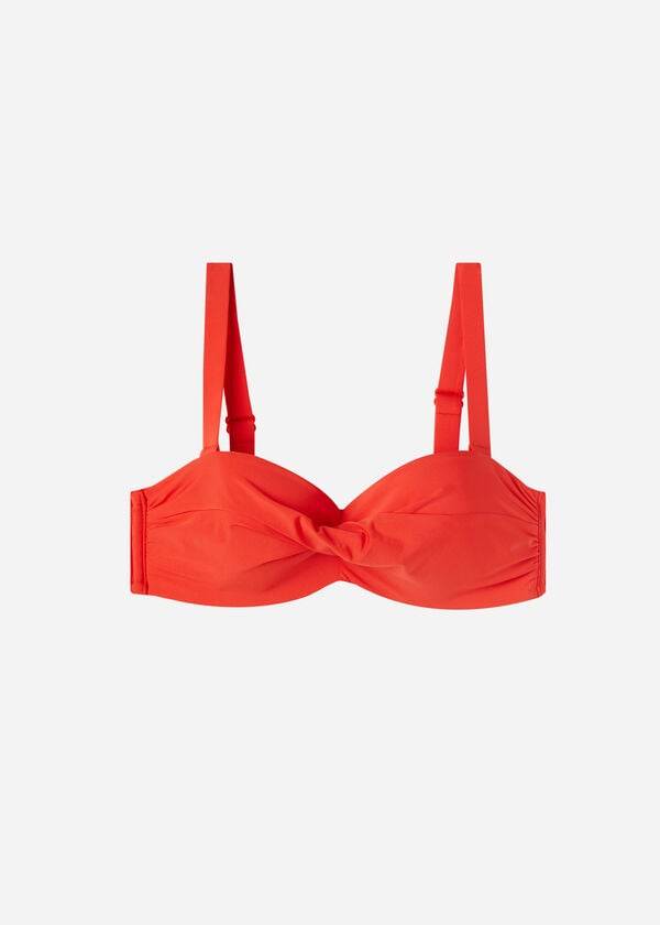 reggiseno bikini imbottito a fascia da donna calzedonia indonesia rosso