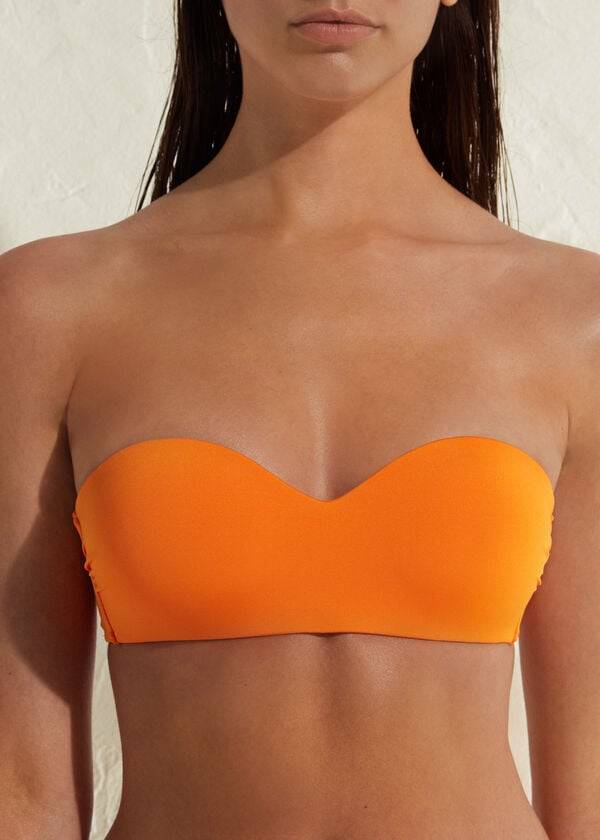 top bikini da donna calzedonia a fascia imbottita indonesia eco arancione