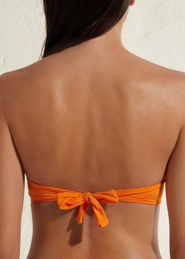 top bikini da donna calzedonia a fascia imbottita indonesia eco arancione