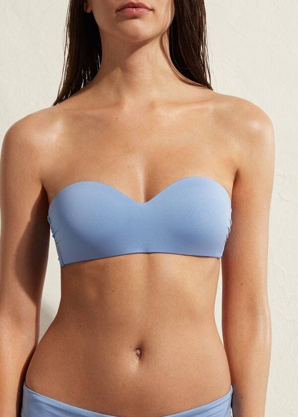 top bikini da donna blu con fascia imbottita calzedonia indonesia eco