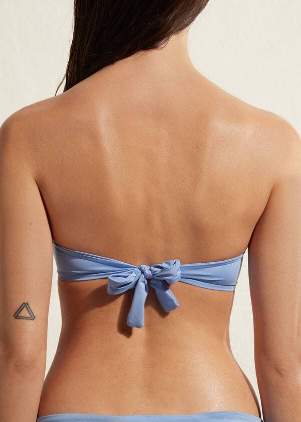 top bikini da donna blu con fascia imbottita calzedonia indonesia eco
