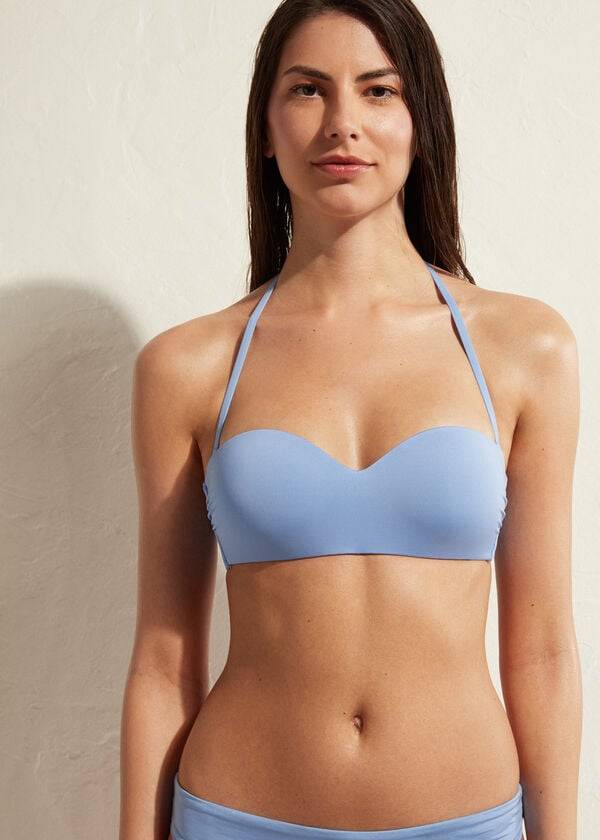 top bikini da donna blu con fascia imbottita calzedonia indonesia eco