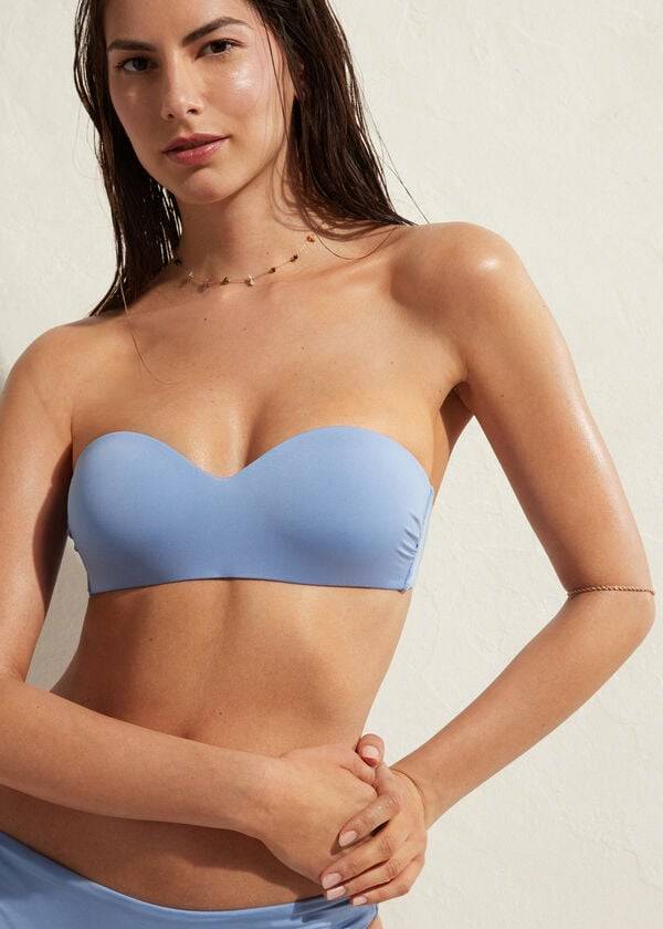top bikini da donna blu con fascia imbottita calzedonia indonesia eco