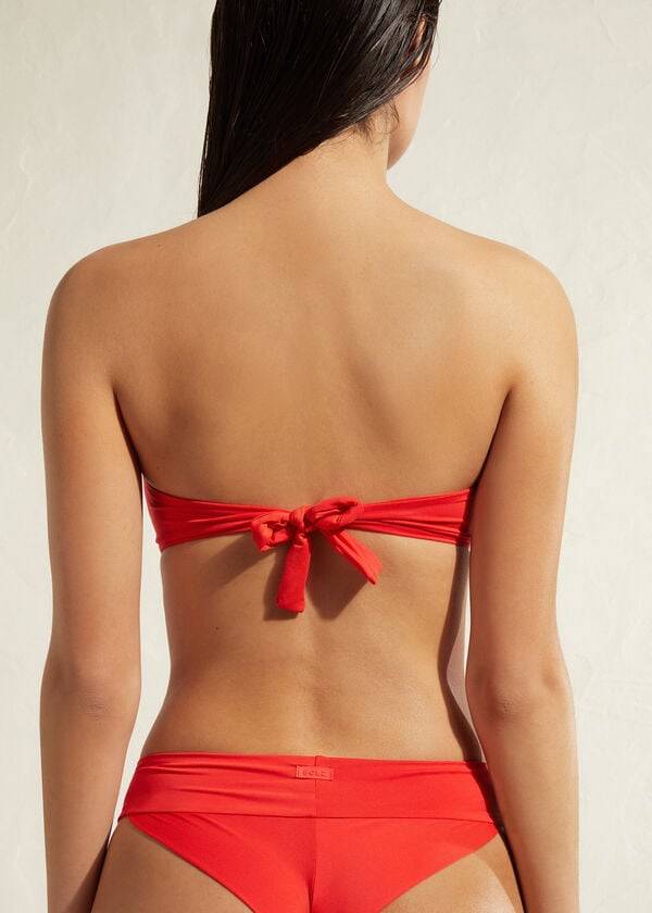 top bikini da donna calzedonia a fascia imbottita indonesia eco rosso