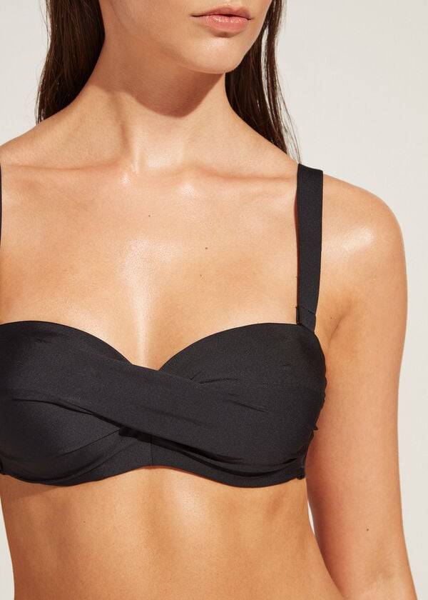 top bikini nero da donna calzedonia padded bandeau indonesia eco cobey