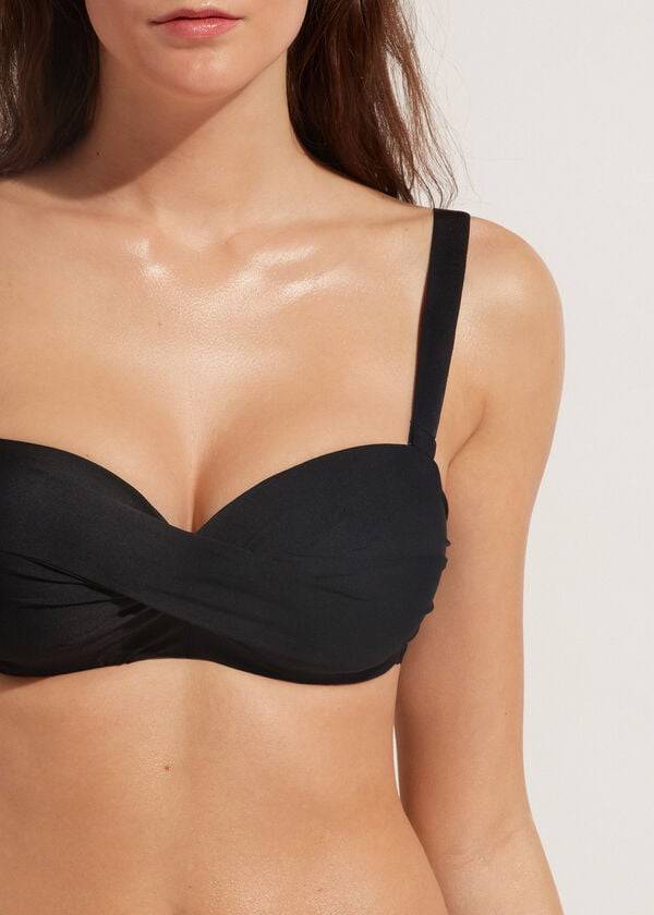 top bikini nero da donna calzedonia padded bandeau indonesia eco cobey