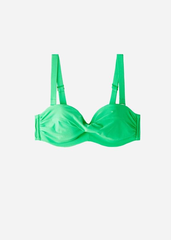 top bikini da donna calzedonia a fascia imbottita indonesia eco cobey verde