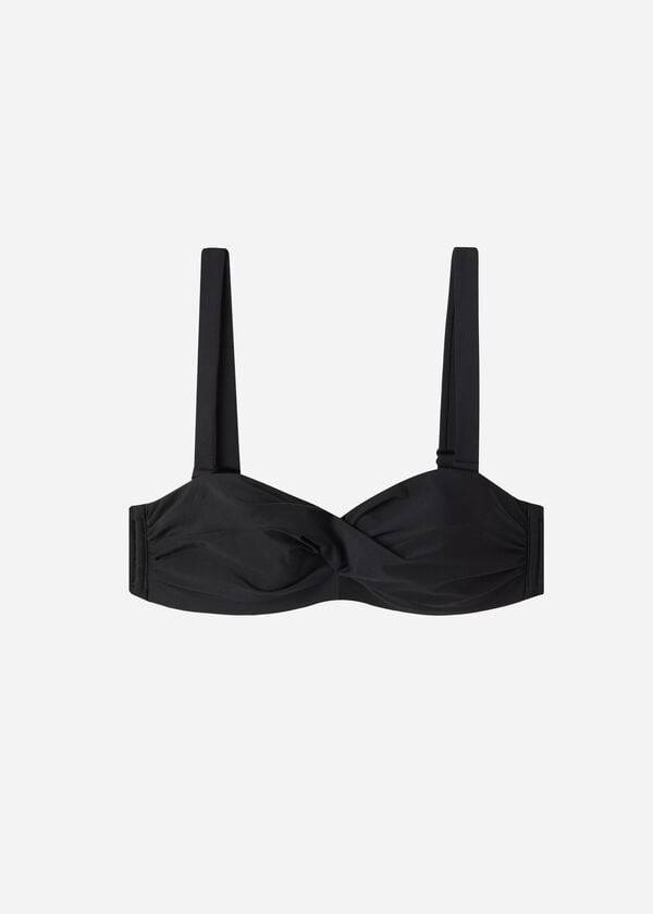 reggiseno bikini da donna eco micro calzedonia imbottito a fascia nero indonesia