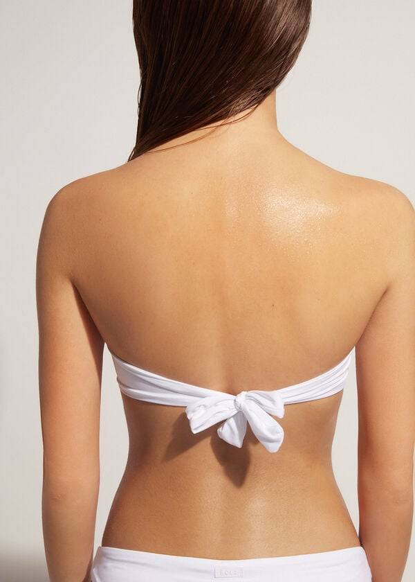 top bikini bianco da donna calzedonia con fascia imbottita indonesia eco rosa