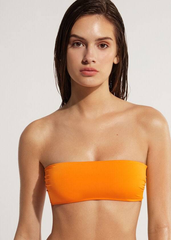 calzedonia padded bandeau indonesia eco strapless bikini tops donna arancione