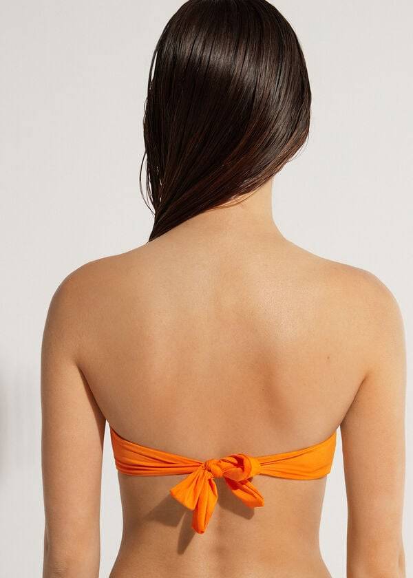 calzedonia padded bandeau indonesia eco strapless bikini tops donna arancione