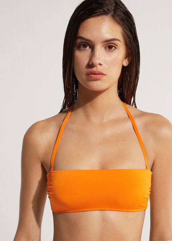 calzedonia padded bandeau indonesia eco strapless bikini tops donna arancione