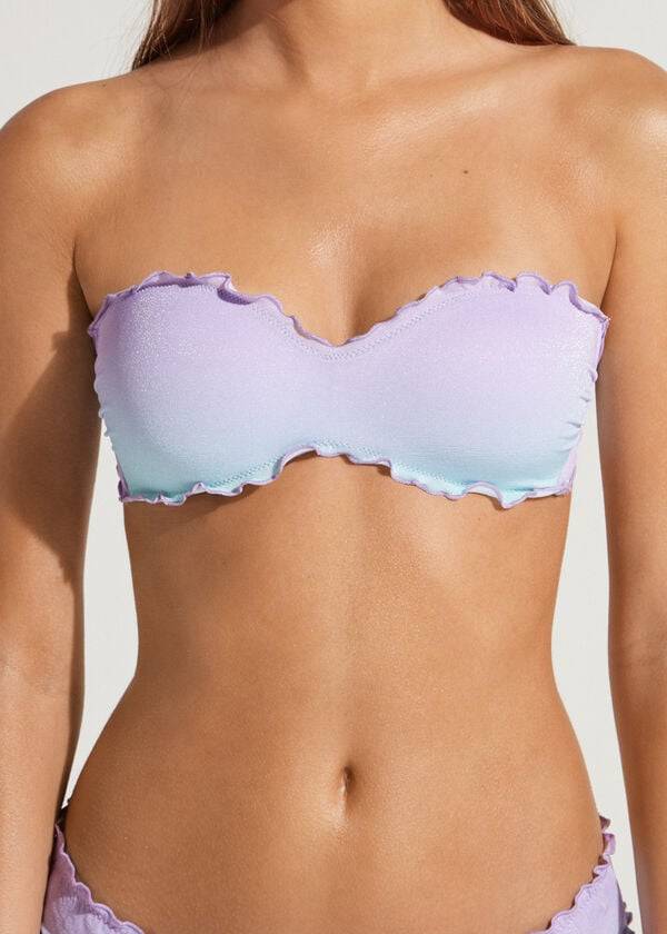reggiseno bikini da donna madrid imbottito a fascia viola calzedonia