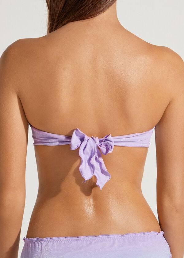 reggiseno bikini da donna madrid imbottito a fascia viola calzedonia