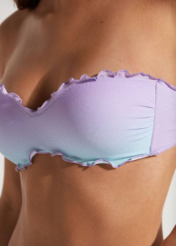 reggiseno bikini da donna madrid imbottito a fascia viola calzedonia