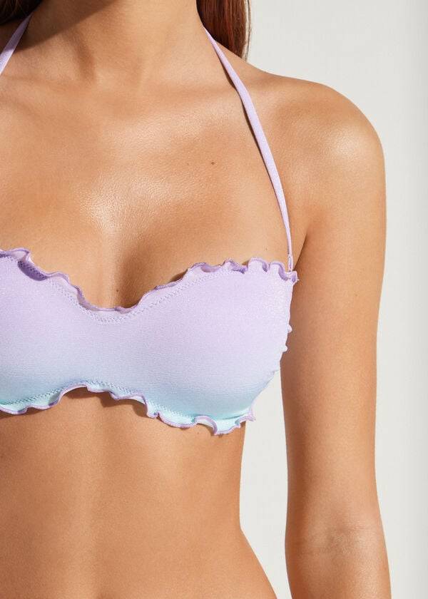 reggiseno bikini da donna madrid imbottito a fascia viola calzedonia
