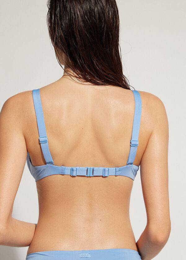 top bikini ecologico blu da donna calzedonia imbottito push-up indonesia
