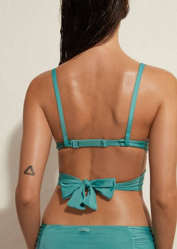 reggiseno bikini imbottito push-up turchese calzedonia indonesia eco da donna