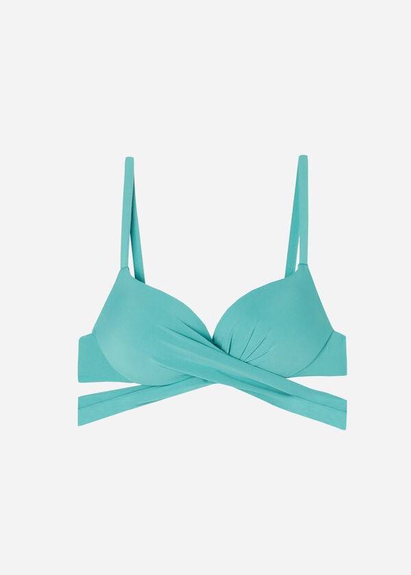 reggiseno bikini imbottito push-up turchese calzedonia indonesia eco da donna