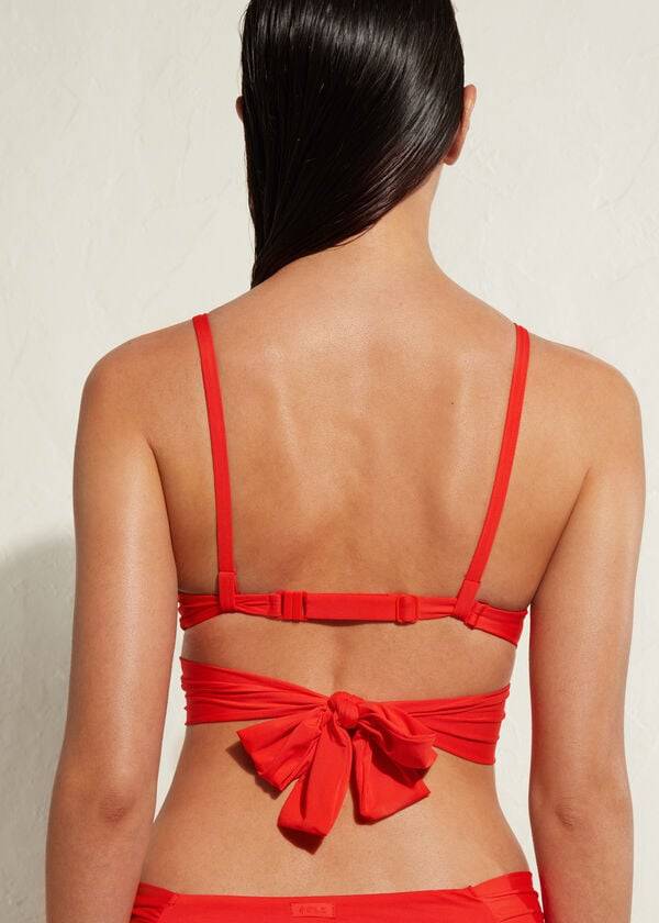 reggiseno bikini imbottito push-up rosso da donna calzedonia indonesia eco