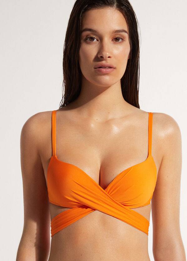 reggiseno bikini imbottito push-up indonesia eco da donna calzedonia arancione