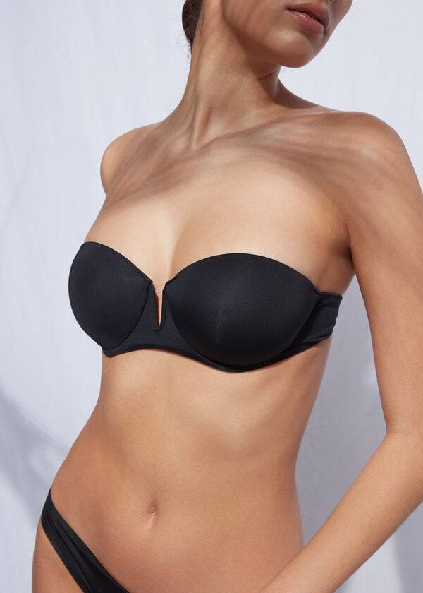 top bikini imbottito push-up nero da donna calzedonia indonesia eco rosa
