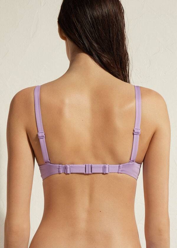 top bikini sexy ecologico imbottito push-up da donna calzedonia indonesia colore viola