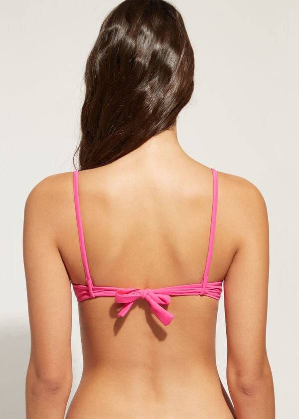 reggiseno bikini imbottito push-up shanghai calzedonia da donna rosa