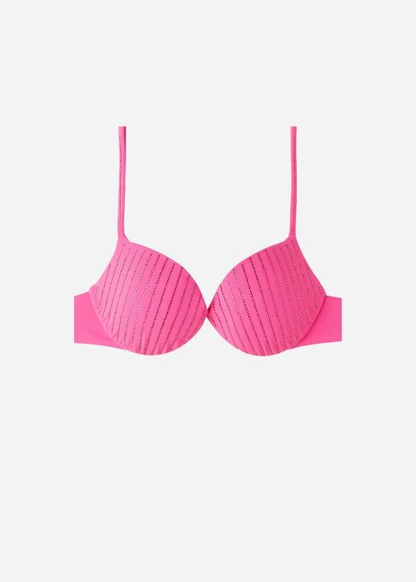 reggiseno bikini imbottito push-up shanghai calzedonia da donna rosa