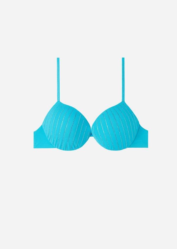 reggiseno bikini imbottito push-up shanghai da donna calzedonia color turchese