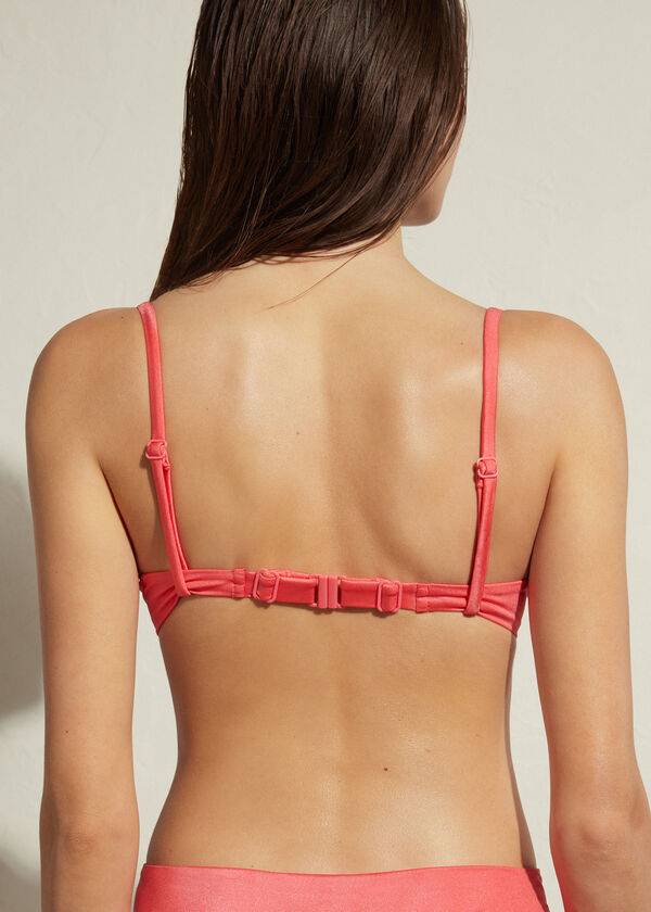 reggiseno bikini imbottito push-up rosa calzedonia cannes da donna