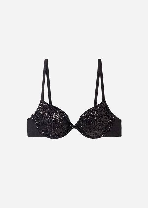 reggiseno bikini imbottito push-up cannes calzedonia da donna nero