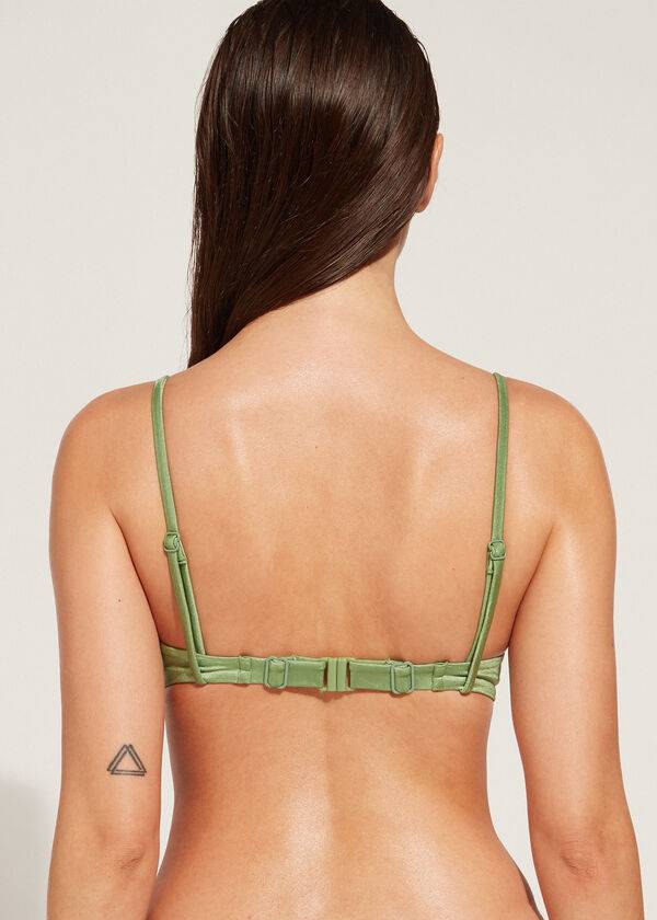calzedonia padded push-up cannes rosa womens bikini tops green