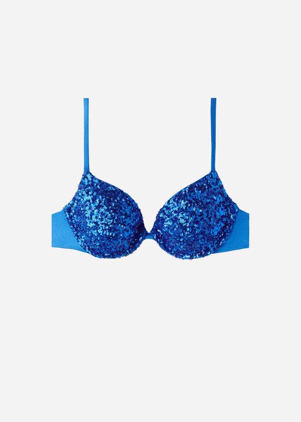 reggiseno bikini imbottito push-up da donna calzedonia cannes rosa blu
