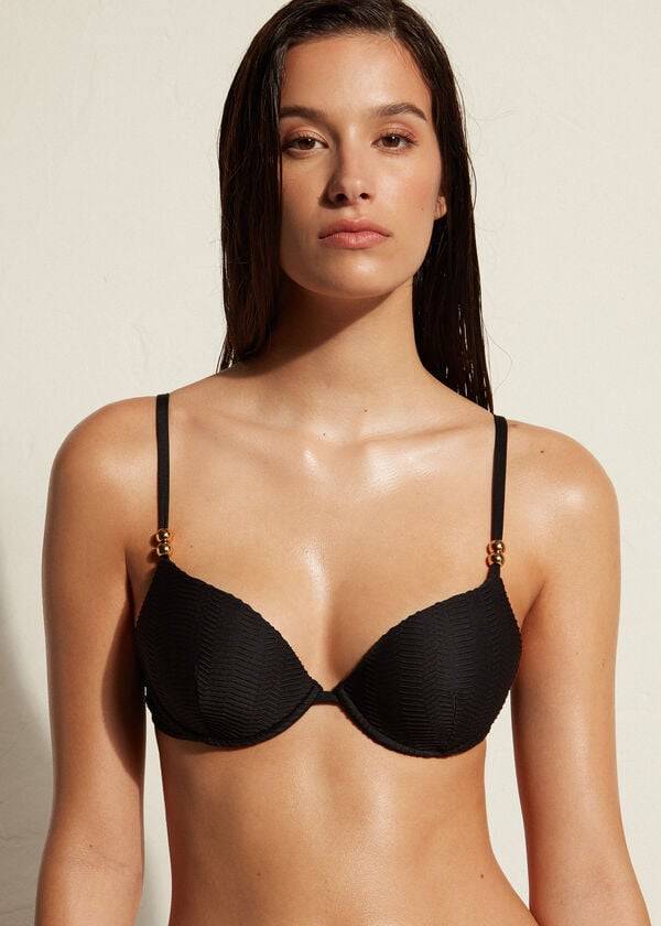 reggiseno bikini imbottito push-up casablanca da donna calzedonia nero