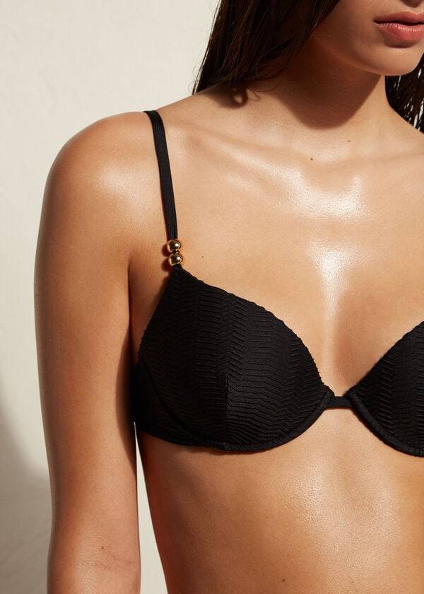 reggiseno bikini imbottito push-up casablanca da donna calzedonia nero